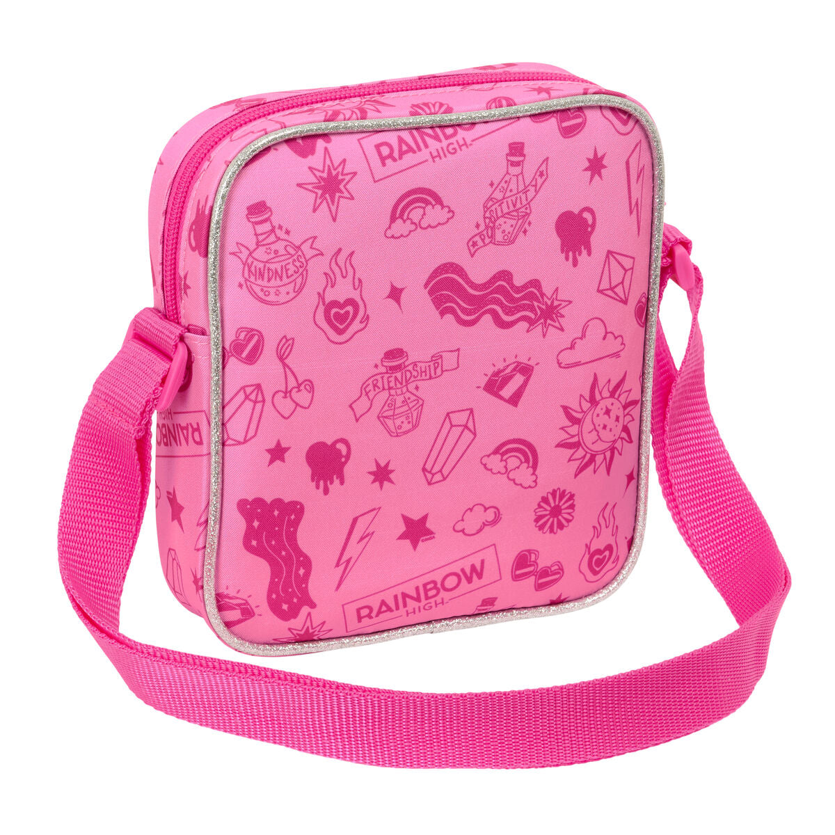 Shoulder Bag Rainbow High Shine Multicolour 16 x 18 x 4 cm