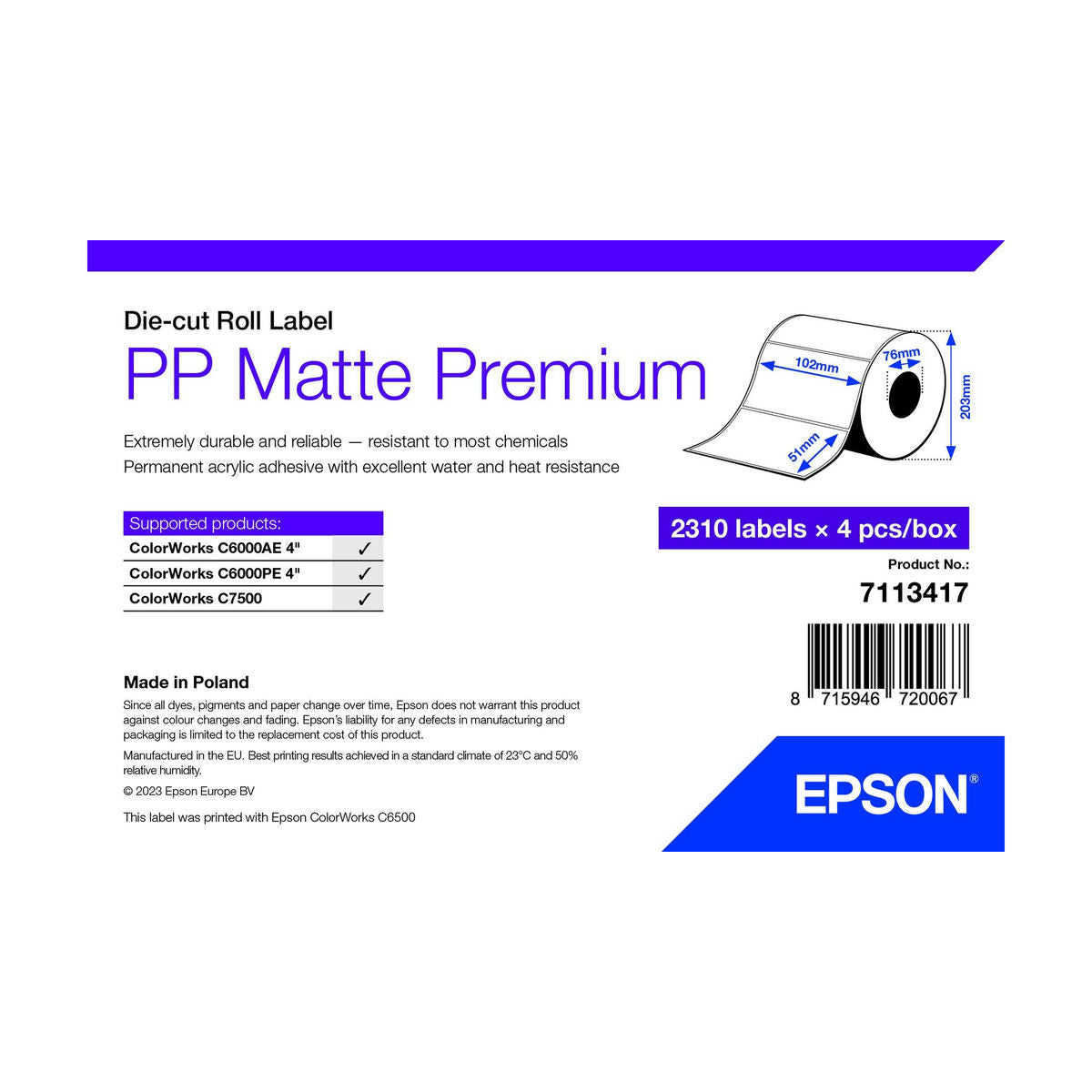 Epson Printer Paper Epson 7113417 White (4 Units)