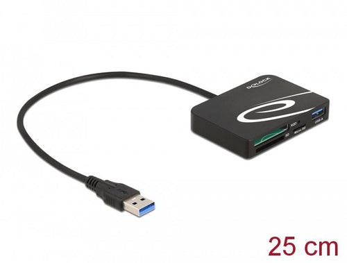 Delock Card Reader External Memorias Xqd / SD / microSD + Port USB Tipo-a — image 1