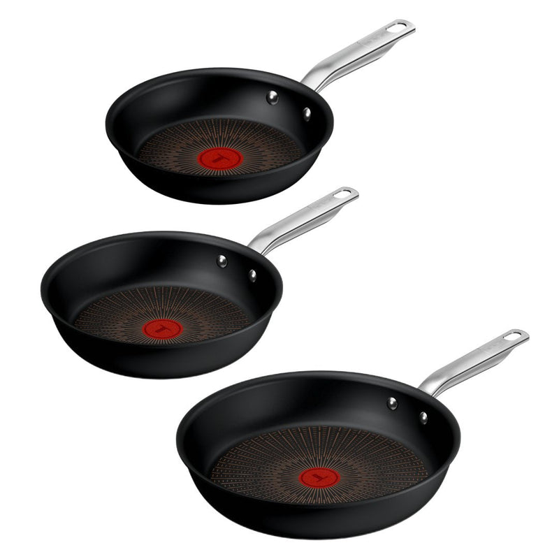 Tefal Set Of Sartenes Aluminium Experience, 3 Pieces Black Ø 28CM, Ø 24CM, Ø 20CM)