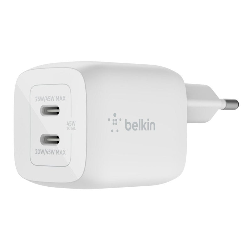 Belkin Charger Domestic WCH011VFWH Double USB-C GaN Boost Charge Pro 45W (25W + 20W)