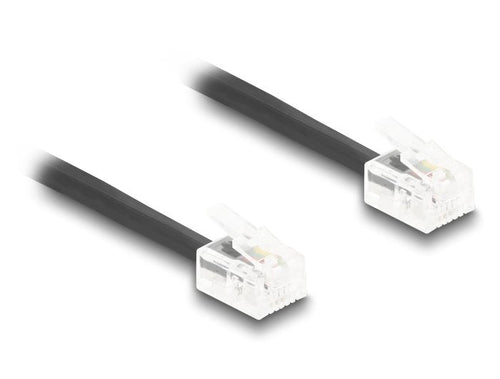 Delock Cable Telefónico Cable Espiral RJ11 Connector Male a RJ11 Connector Male Black 10M — image 1