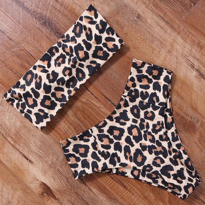 Womens Sexy Form-Fitting Printed Bikini Set