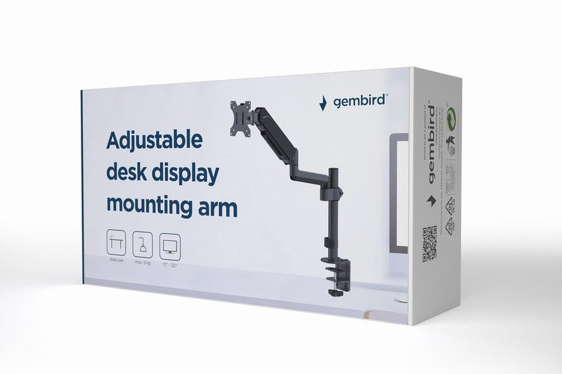 Gembird MA-DA1P-01 Adjustable Desk Display Mounting Arm 17-32 Up To 9KG