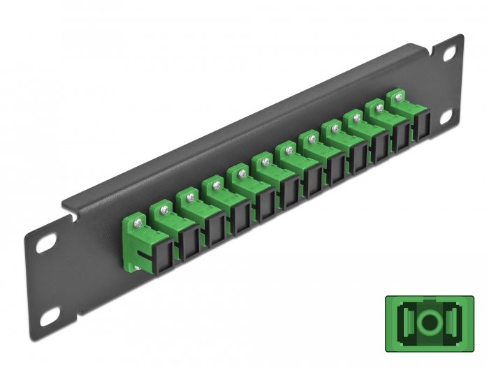 Delock 10? Lwl Patchpanel 12 Port Sc Simplex Green 1 He Black