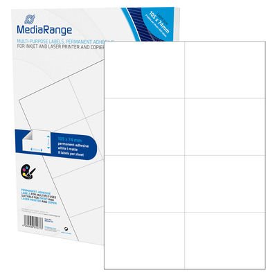Mediarange MRINK145 Label Self-adhesive Permanente White 400 Pieces — image 1