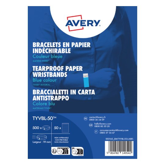 Avery Zweckform Eintrittsbänder Blue 500 Ud.