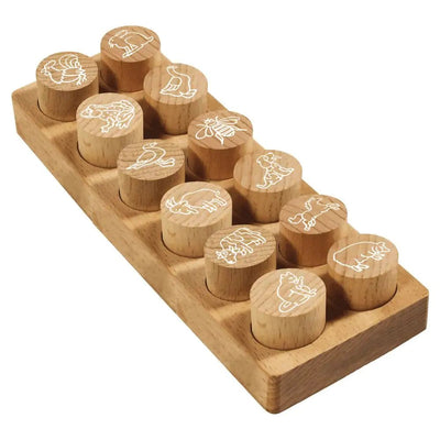 Colop Set Of Sellos Wood Woodies «animales Granja» With 12 Motivos, Sellos Identificativos And Motivadores Woo — image 1