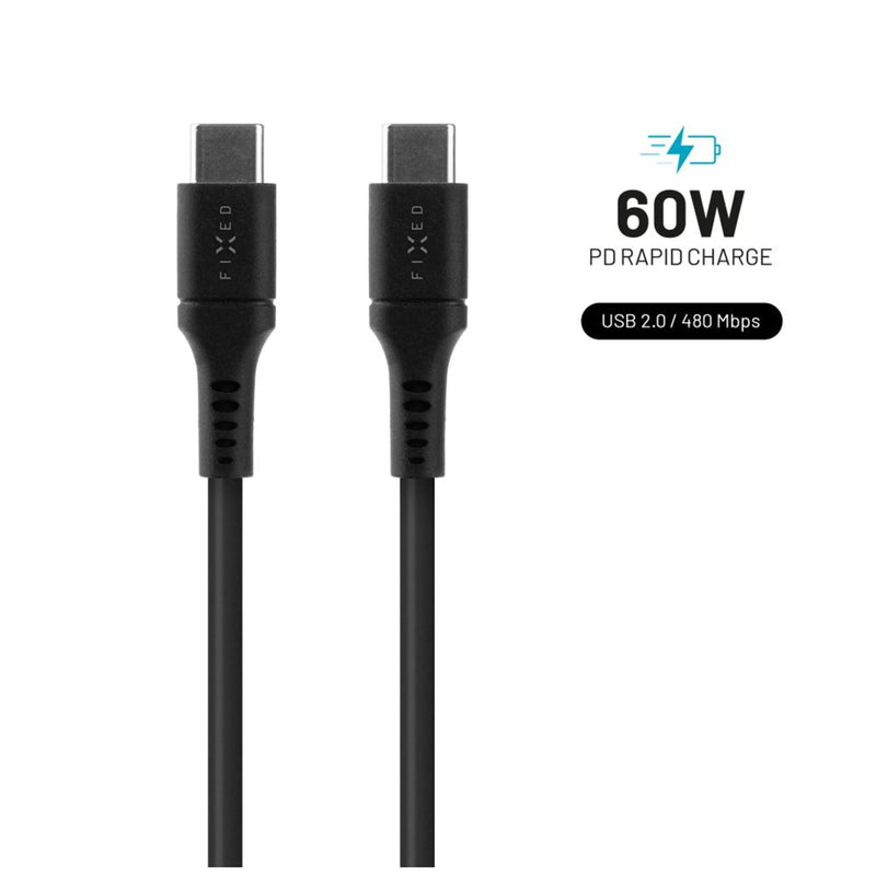 Cable Fixed USB-C/USB-C I Obsluga Pd, 2M, USB 2.0, 60W, Black
