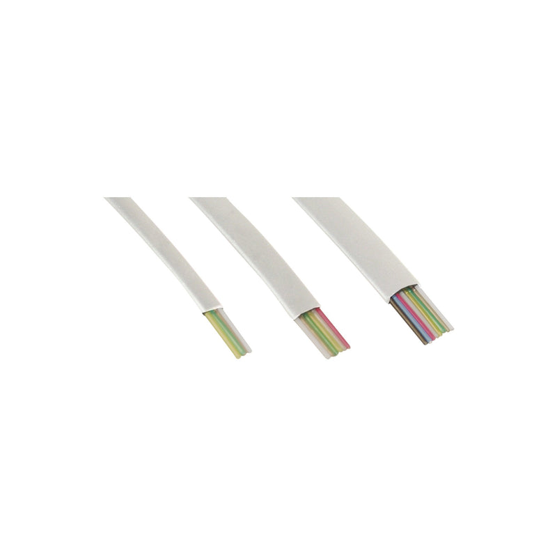 Inline® Modular Cable 6 Wire Ribbon Cable White 100M Ring
