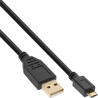 Inline Micro USB 2.0 USB Cable Type a Male a Micro-b Male Black 3M — image 1