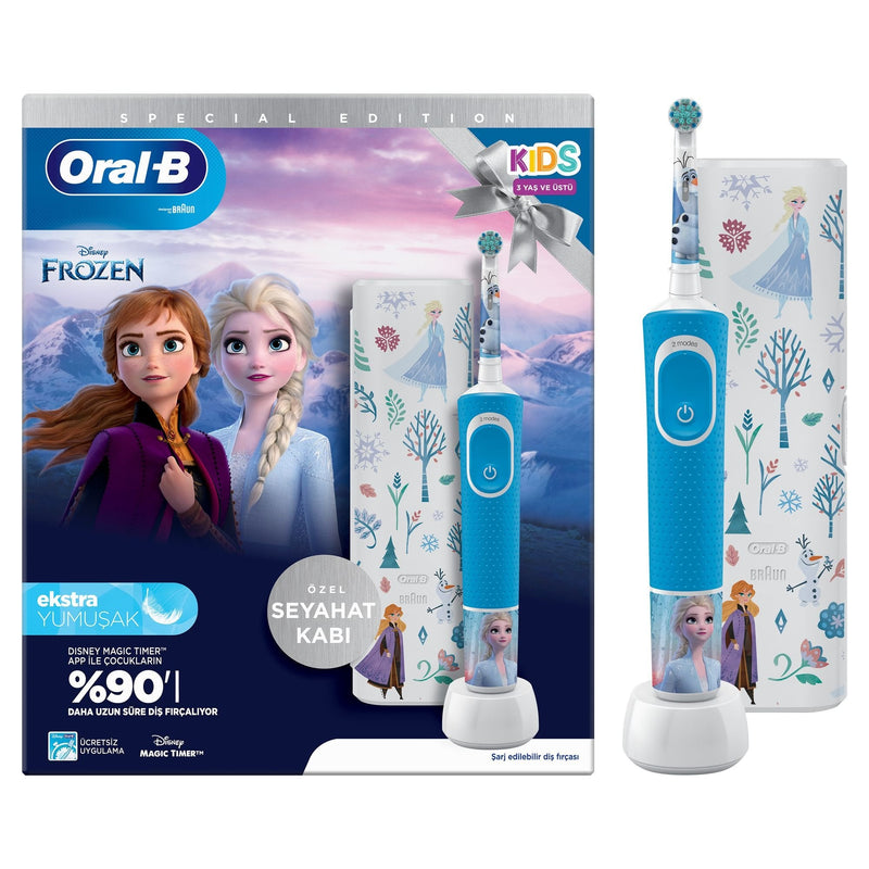 Brush Dental Oral-b Vit.kids.frozen + Case Travel Black Grey