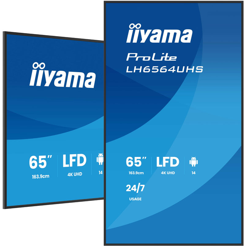 Iiyama Monitor 65 LCD UHD Black LH6564UHS-B1AG