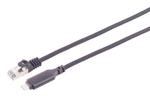 S-impuls USB-C LAN Cable Adapter 1G, RJ45, Alu, Black 3M