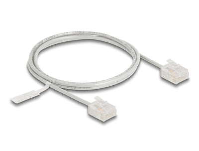 Delock RJ45 Network Cable CAT.6 UTP Ultra Slim 1M Grey With Kurzen Machon — image 1