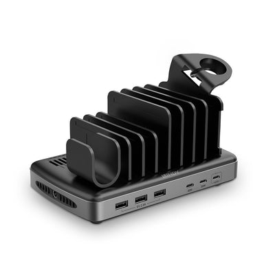 Lindy 73436 Estación Charging 6 Tablets & Smartphones 160W Aluminium Plastic Black Grey — image 1