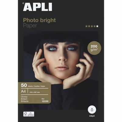 Apli Paper Fotográfico Professional Glossy Inkjet 200 Gr. Size A4 - 50 Hojas - — image 1