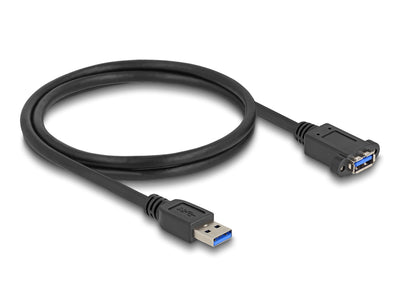 Delock 80486 USB Cable 5Gbps USB Tipo-a Male a USB Tipo-a Female Installation 1M Black — image 1
