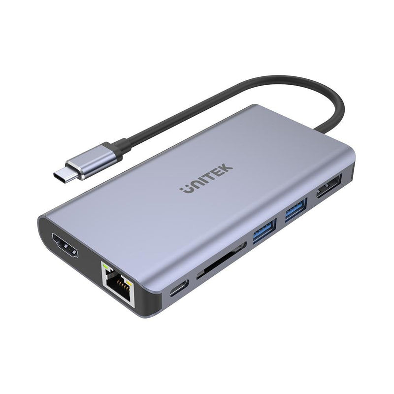 Unitek D1056A Hub USB-C 2x USB 3.1 HDMI DP RJ45 SD Reader