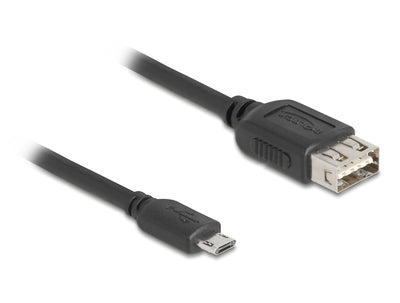 Delock 81517 USB Cable 2.0 Easy USB Type Micro-b Male a Easy USB Tipo-a Female 0,5M — image 1