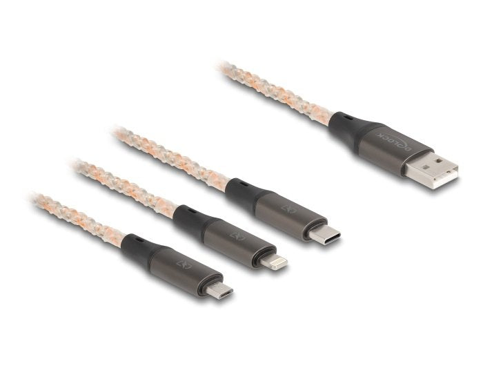Delock USB RGB Cable Charging 3 In 1 Typ-a a Lightning™ /