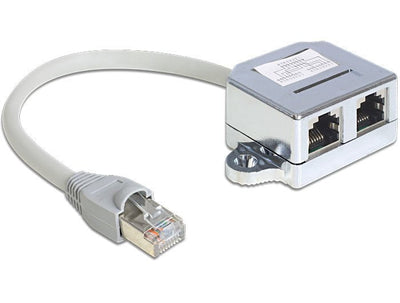 Delock RJ45 Adapter RJ45 - 2x RJ45 M/H 0.15M — image 1