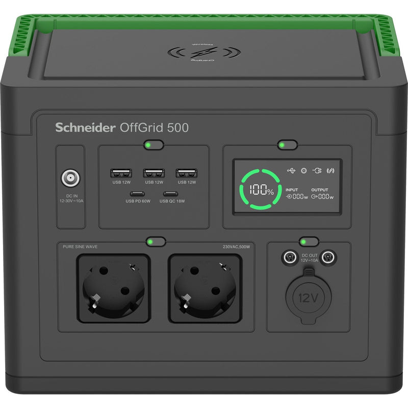 Estación Power PPS500-GR Schneider Offgrid Portable Power Station 500, 517WH Lithium-ion, 2 Schuko, Sinewave