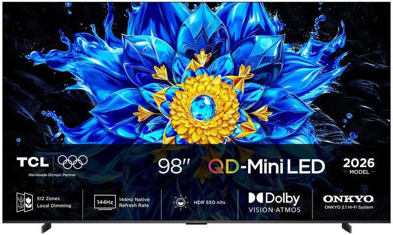 Tcl 98P8L Black TV Smart TV 98 QLED UHD 4K Hdr 144 HZ