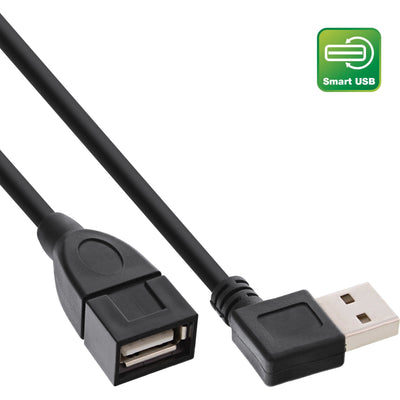 Inline USB 2.0 Smart Cable Acodado + Reversible Type a Male a Female Black 0,2M — image 1