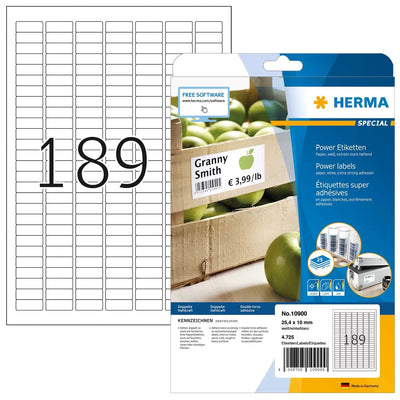 Herma Labels A4 White 25,4X10 Mm Extremadamente Adhesivas 4725 Units — image 1