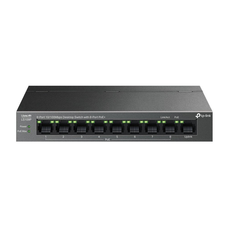 TP-Link Switch No Gestionable LS109P Litewave 8P 10/100 PoE + Desktop Housing Metal No Rack