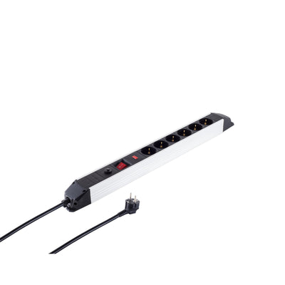 S-impuls Alu Power Strip Plugs 6-VÍAS, Sp, Op, Black — image 1