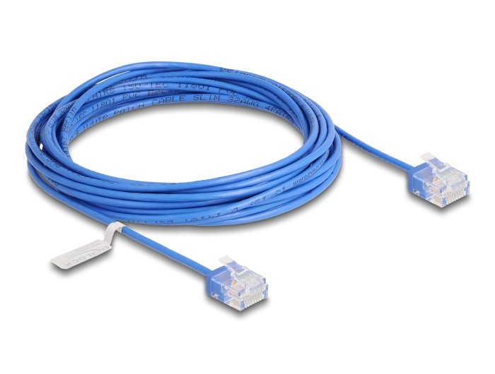 Delock RJ45 Network Cable CAT.6 UTP Ultra Slim 5M Aal With Kurzen Machon