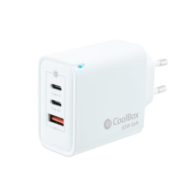 Coolbox Charger Wall/Travel 3.0 GaN 2x USB-C/Pd + USB-A 65W White Máximo 65W/ 2x USB-C, 1x USB-A/ Quickcharge  — image 1