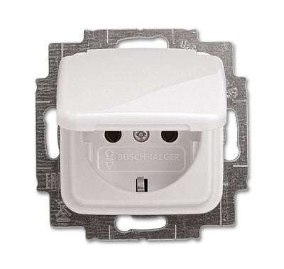 Busch Jaeger Reflex Si - Sockets Power Inserto Cover Abatible - Up White Alpino* — image 1