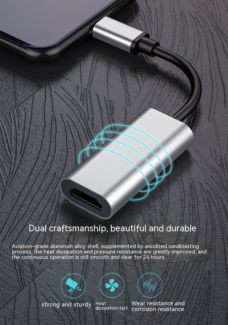 Type-CToHDMI Adapter 4 K30Hz60Hz Aluminum Alloy Typec Converter