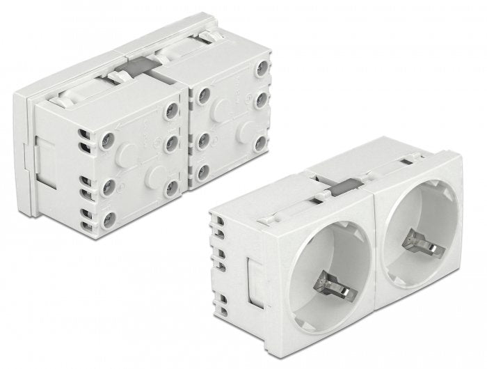 Delock Socket Power Easy 45 With Contact Puesta a Tierra, Disposición 45 °, 2VÍAS Expandible 45X45 Mm