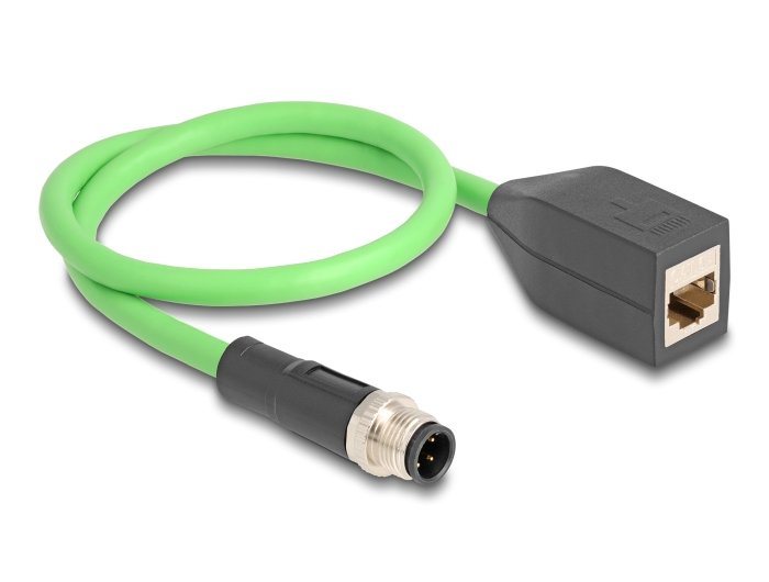 Delock 60571 Cable M12 Codificado D 4 Pin Male a RJ45 Female Pur (tpu) 0,5M