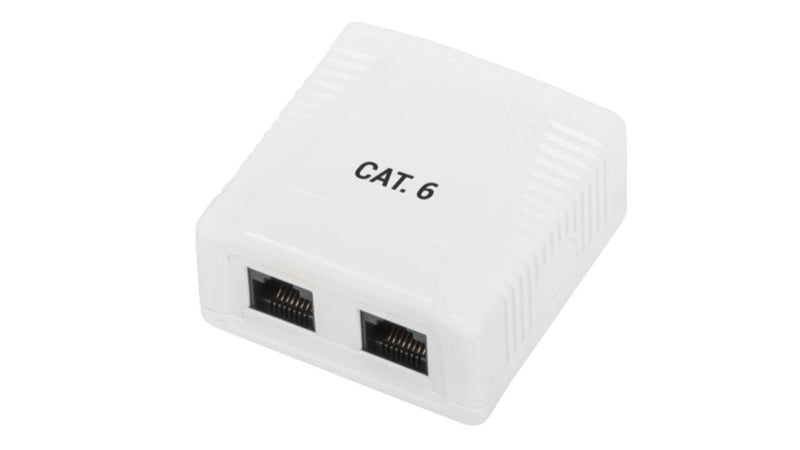Phasak Box Of Surface 2x RJ45 UTP CAT.6 Dual Ent. Inf. White