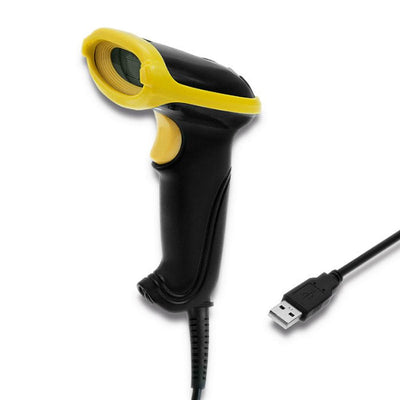 Qoltec 50867 Reader Code Barcodes Reader Laptop 1D/2D Laser Black Yellow — image 1