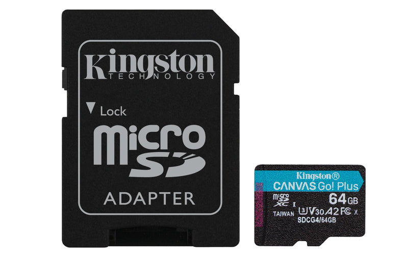 Kingston microSD 64GB Microsdxc Canvas Go! Plus GEN4 A2 U3 V30 + Adapter
