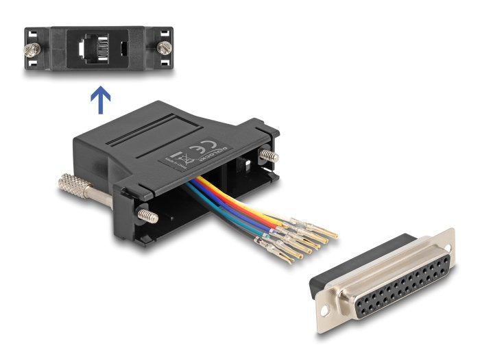 Delock D-sub 25 Pin Connector Female a RJ12 Connector Female Kit Assembly Black