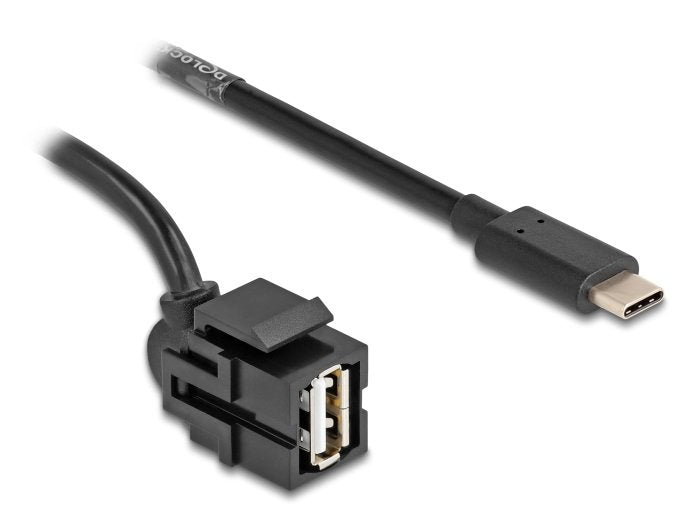 Delock 88056MÓDULO Keystone USB 2.0A Female USB Type-c™ Male 250° With Cable 0,5M