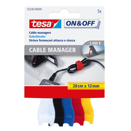 Tesa Organiser Cables On & Off Bundling, 5 Pieces 20CM X 12MM, Colorido — image 1