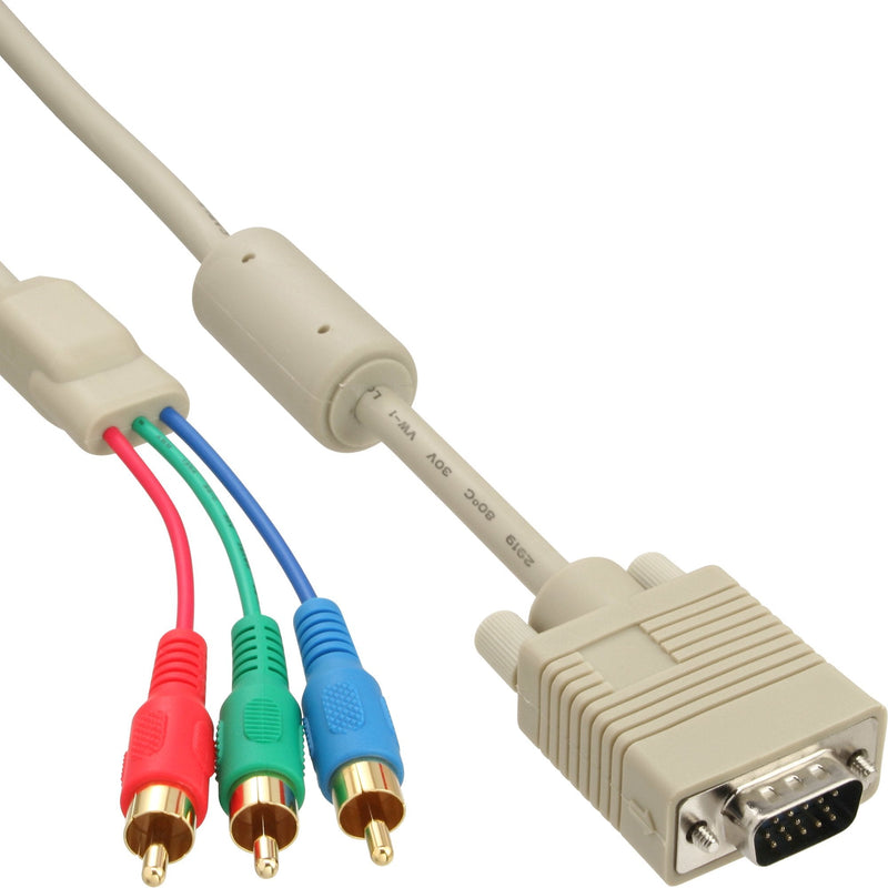 Inline VGA RGB Cable VGA Male a 3X Rca Male 2M