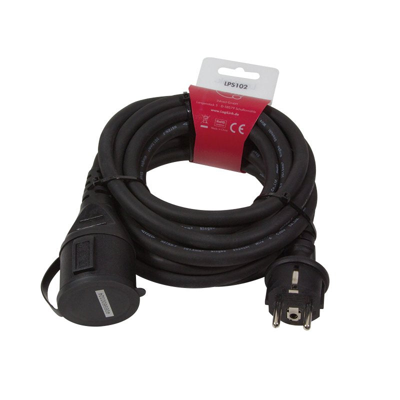 Logilink 5M Cable Extensión Power 2XSCHUKO 5M Black