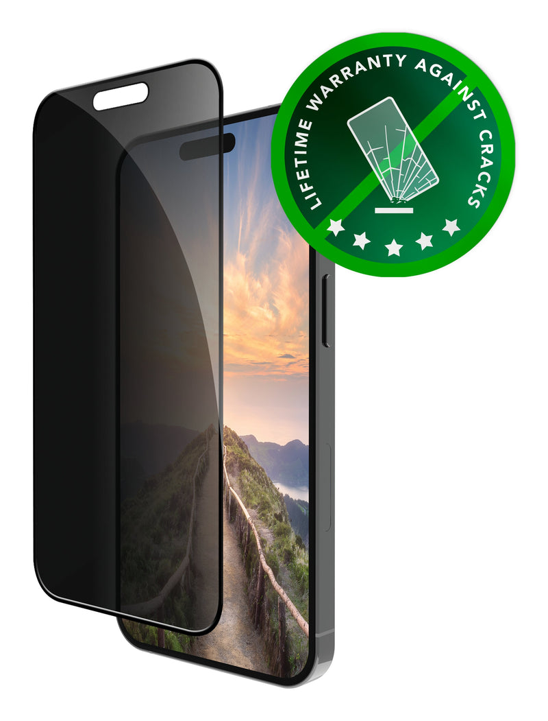 DBRAMANTE1928 Protector Eco-shield Bulk With Filter Privacy Colour Frame Black Apple Iphone 16 Pro 17