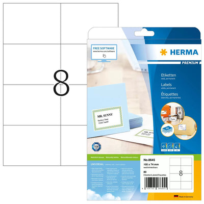 Herma Labels Premium A4 White 105X74 Mm Paper 80 Units — image 1