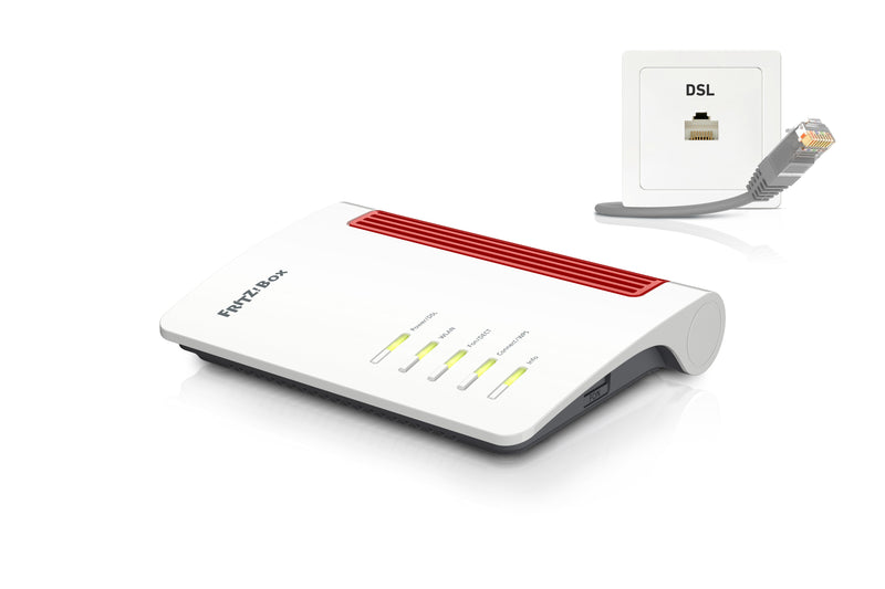 Box Fritz! 7530 Router Wireless Gigabit Ethernet Double Band (2,4GHZ 5GHZ) Black Red White