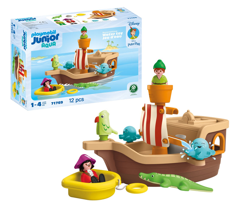 Playmobil 71769 Junior & Disney: Barco Pirata Peter Pan Con Divertido Chapoteo Agua Juguete Construcción 71769